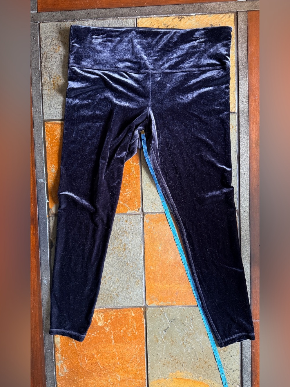 Halara xl navy blue leggings velour velvet soft elevation tight cozy lounge